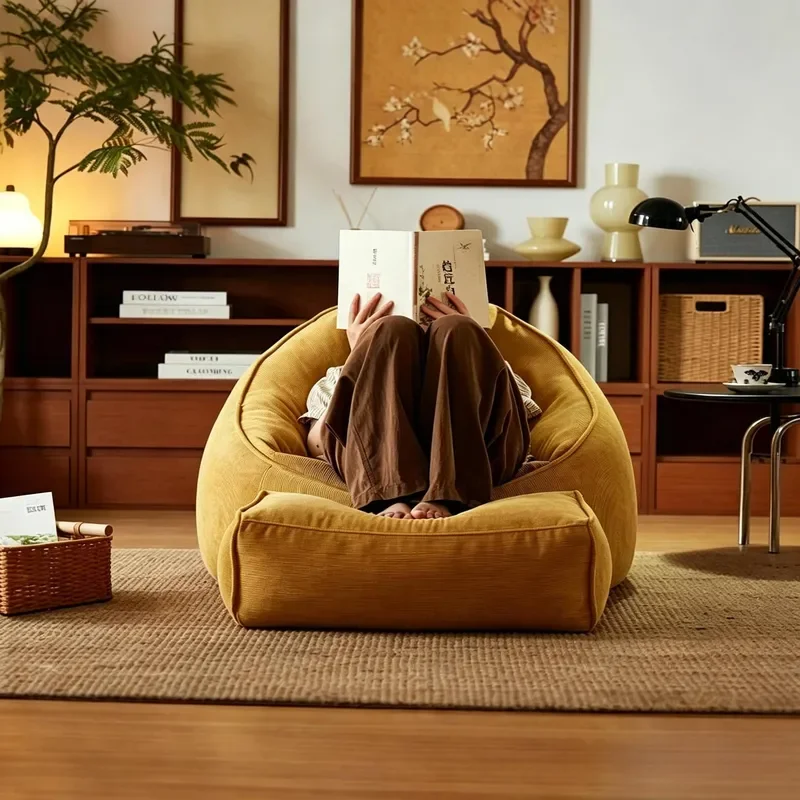 Soft Filled Bean Bag Lazy Sofa for Home Bedroom Living Room Balcony Single Chair Reclining and Sitting Leisure Furniture