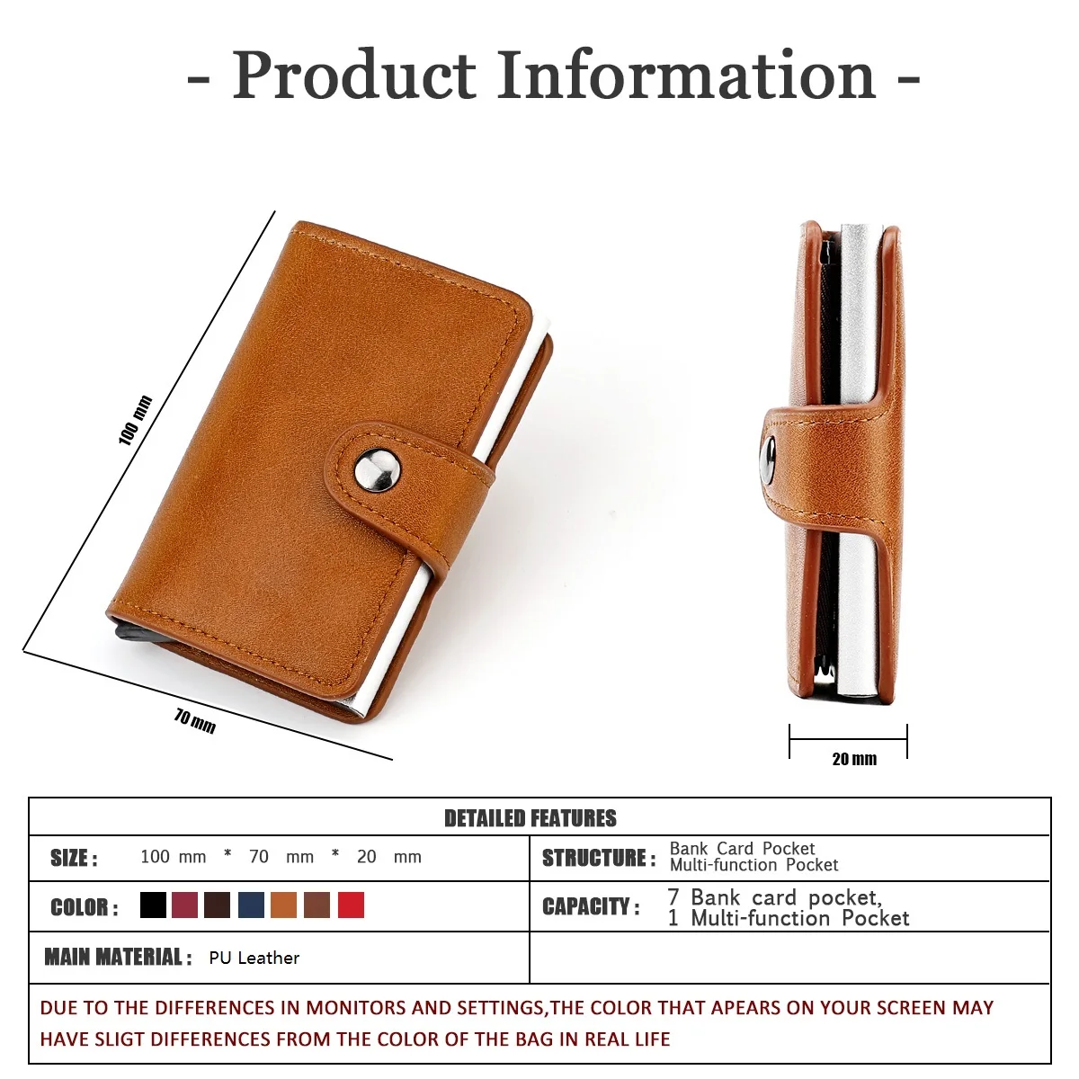 Rfid Blocking Protection Men id Credit Card Holder Wallet Leather Metal Aluminum Business Bank Card Case CreditCard Cardholder