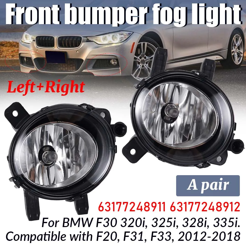 

1 Pair Front Bumper Fog Light Lamp For 2012-2018 BMW F30 320i 325i 328i 335i F20 F31 F33 Front Fog Cover 63177248911 63177248912