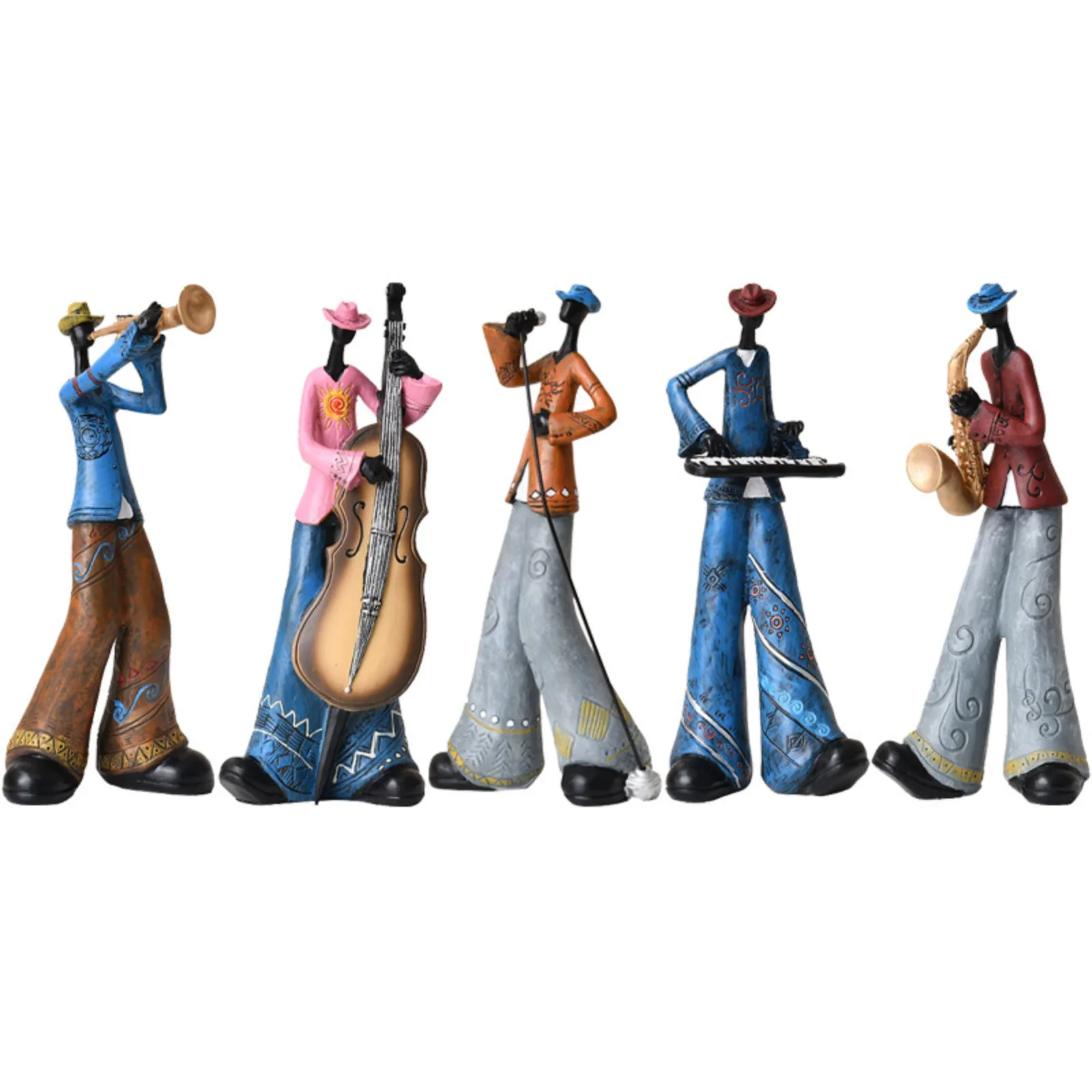 Creative Resin Musical Instrument Model Sculpture Decorative Figurines Artistic Statue Modern Interior Desk Ornament Gift
