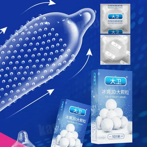 10pcs Lubricated Condomss 3D Dotted Safety Peniss Sleeves Ice Feeling G spot Condomss Contraception sexx Product Latex For Adult Men