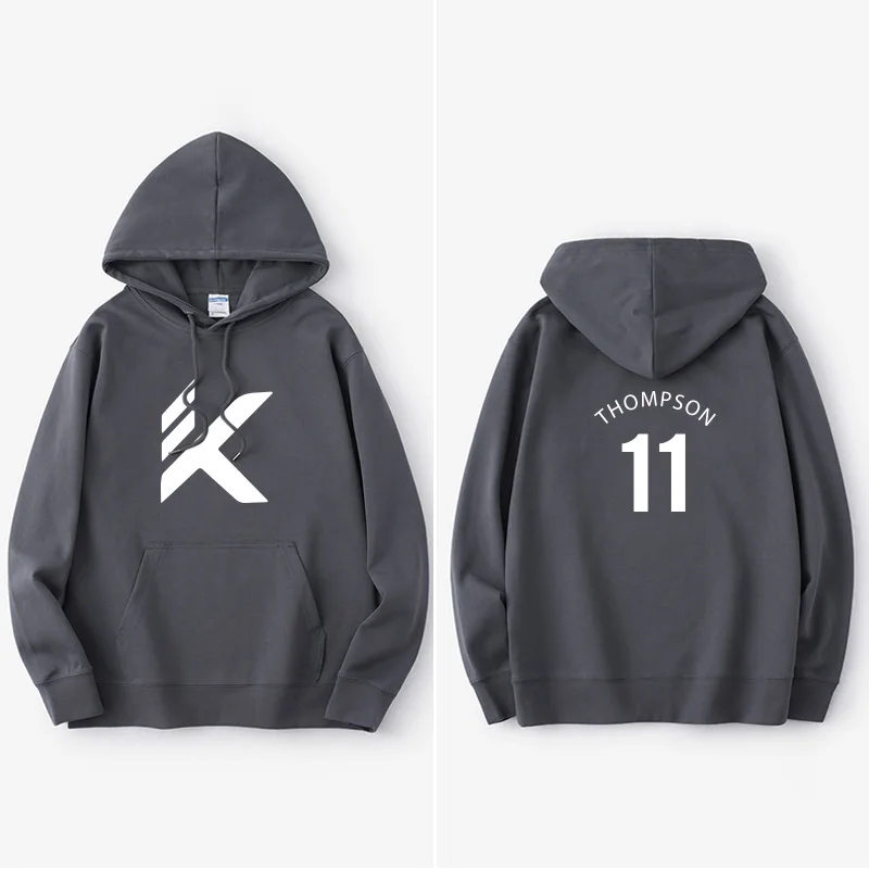 

Баскетбольная толстовка Klay Thompson Golden State Warriors с капюшоном, черная, из хлопка, с длинными рукавами, свободного кроя