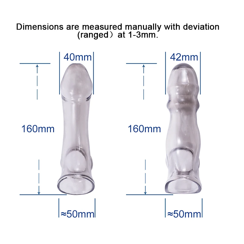 Transparent Penis Sleeve Soft Realistic Cock Enlargement Extension Sheath Reusable Condom Dildo Enhancer Sex Products For Male