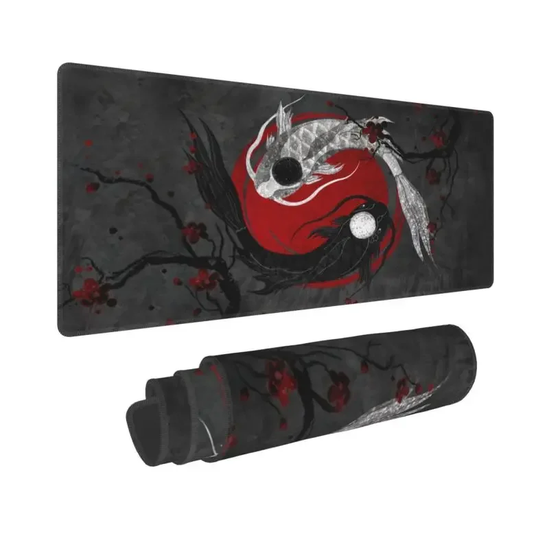 Koi Fish Taichi Mouse Pad Computer Gaming Accessories Anime MousePad 50x100 Mouse Mat Tapis De Souris Mausepad Alfombrilla Raton