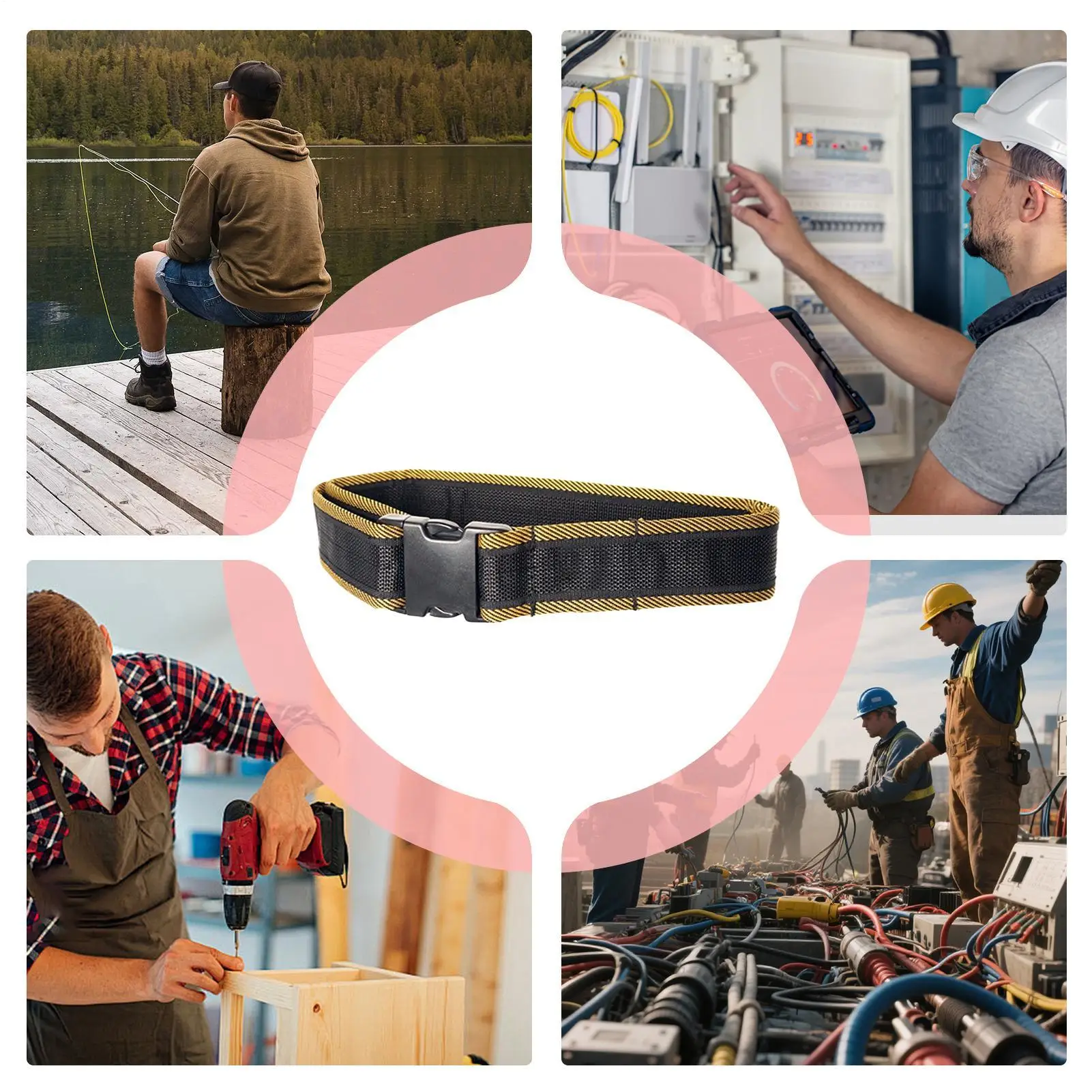Bolsa de herramientas, cinturón especial de extracción rápida, ensanchado y engrosado, resistente al desgaste y resistente al cinturón para carpinteros (solo cinturón)