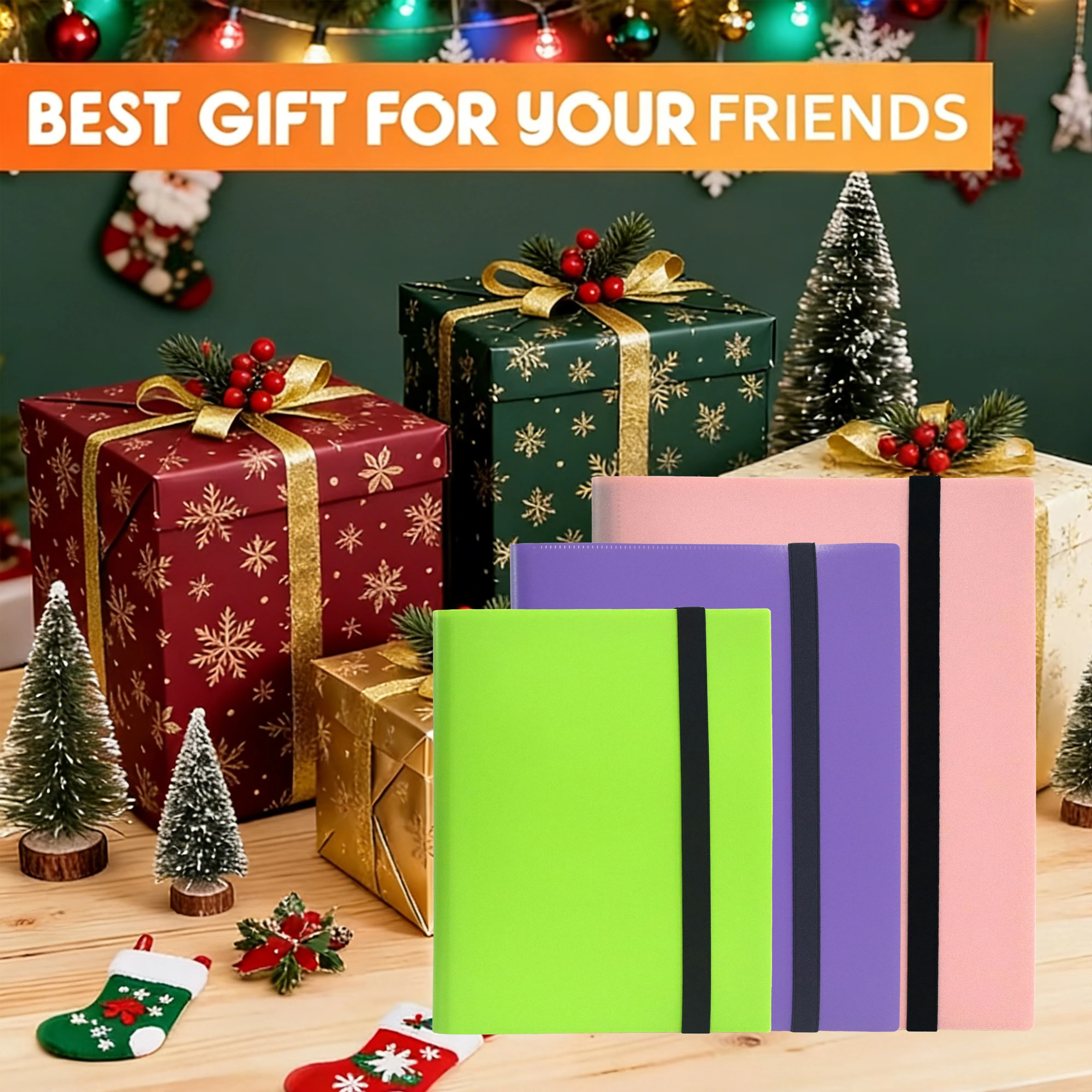 9-Pocket Trading Card Binder, 360-Card PP Waterproof  Album with Elastic Strap for Sports Cards/Game Cards,Gift For Friend