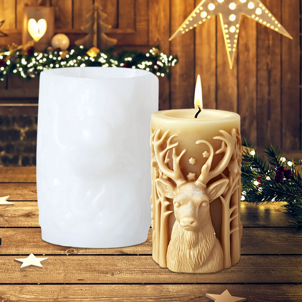 Christmas Candle Mold DIY Handmade Scented Candle Silicone Mold Merry Christmas Phrases Pillar Candle Mould Ornament Decoration