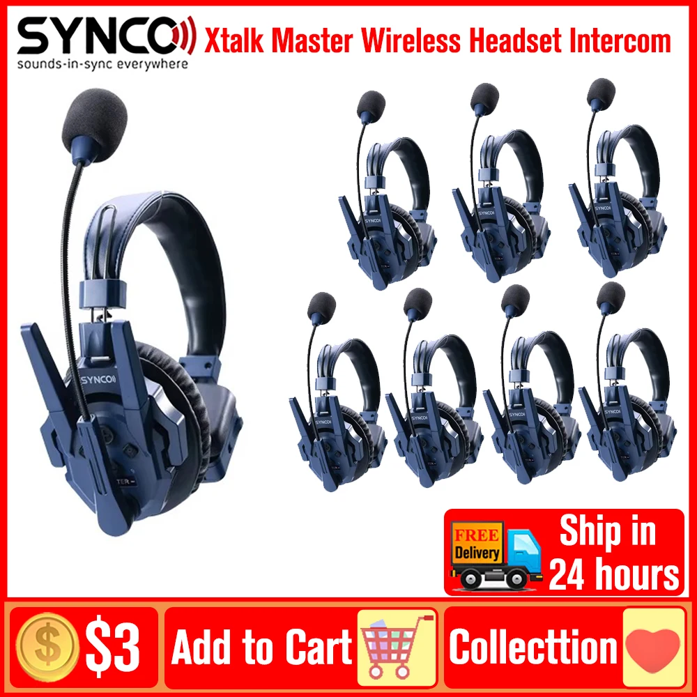 SYNCO XM Xtalk Master Xtalk XM2 Wireless Headset Intercom System Communication Wireless Microphone for Movie Live Studio Stage