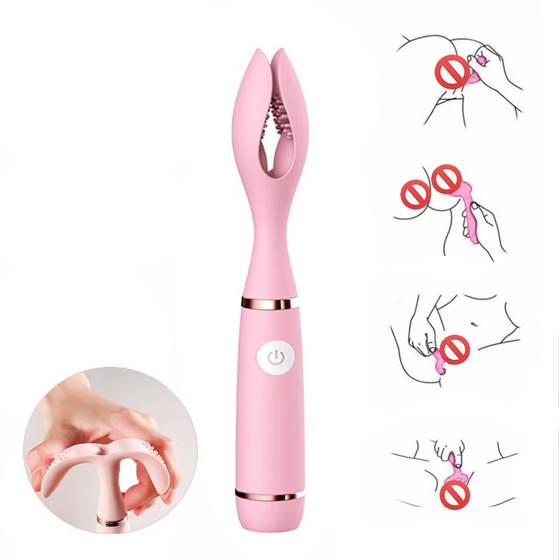 Double Clip Vagina Clitoris Stimulator Masturbator 18+ Sexulaes Toys Masturbators Sex Toy Massager 10 Modes Vibrator for Women