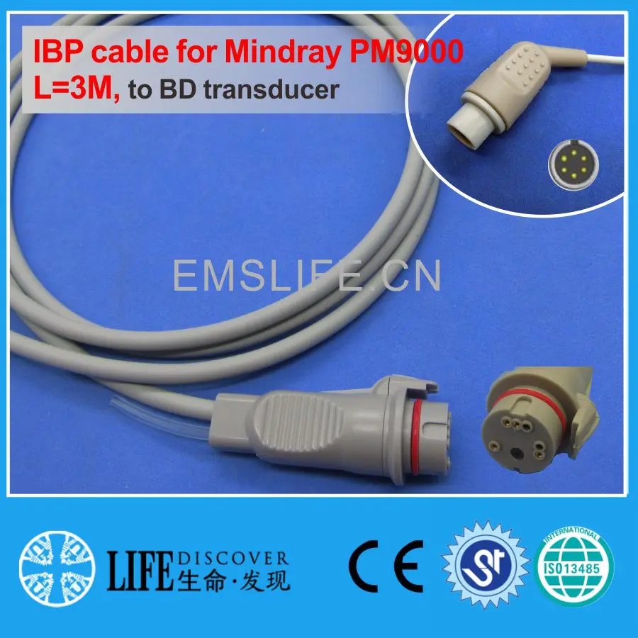 

Соединительный кабель IBP хорошего качества, совместимый с монитором пациента Mindry MEC1000 PM9000, длина 3 м, для Utah BD Abbott edward connection