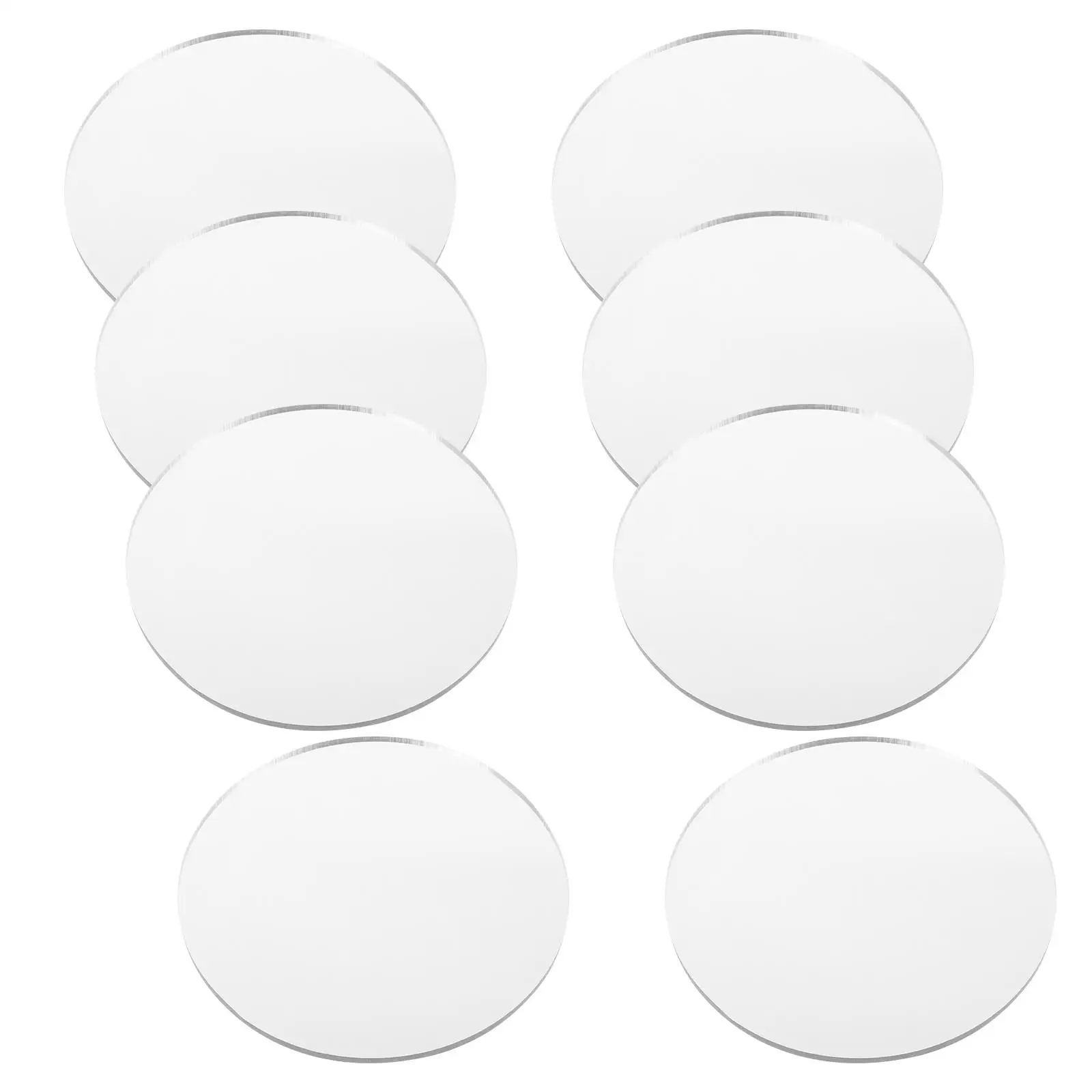 

8 Pcs Round Lens Parts Small Mirror Acrylic Travel Vanity Mirrors for Makeup DIY Crafts