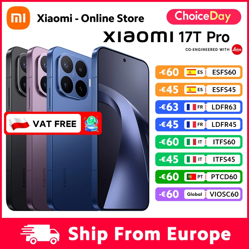 Versión Global Xiaomi 17T Pro Smartphone 12GB RAM Batería de 7000mAh HyperCharg…