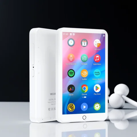 MECHEN MP3 Player Android 9.0 with Bluetooth and WiFi，MP3 MP4 Player with Spotify，Audible，Pandora， Up to 512 GB (White)