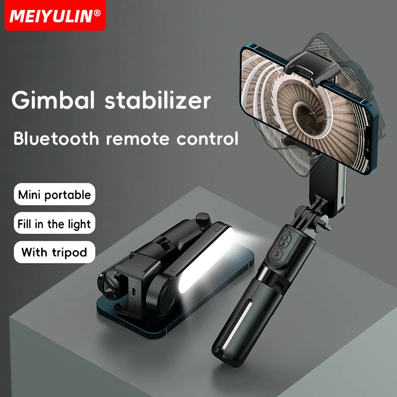 Handheld Gimbal Stabilizer Selfie Stick Bluetooth Mobile Phone Holder Tripod Adjustable Fill Light For IPhone Xiaomi Smartphone