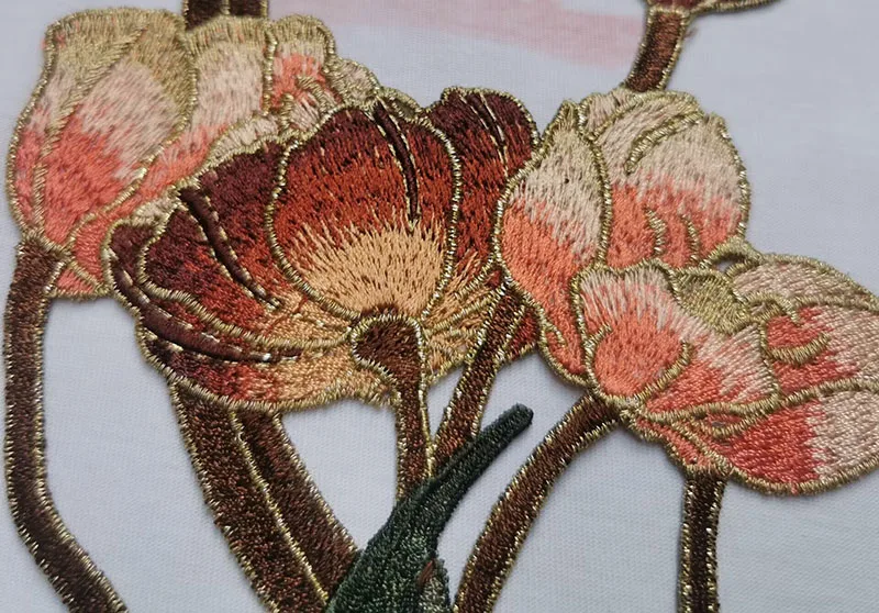 28*56cm.Große Blumen bestickte Spitzenaufnäher-Applikation,Kleiderdekoration. DIY Nähzubehör.RS2506112 – Detail 5