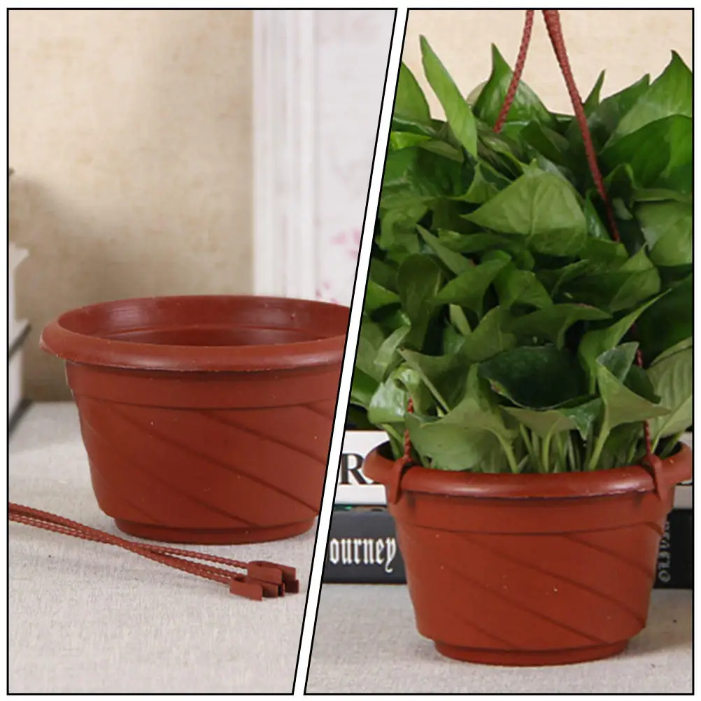 12Pcs Hanging Flower Pot Set Plastic Plant Container for Balcony Garden Office Decor Modern Hanging Planter Indoor Outdoor Use
