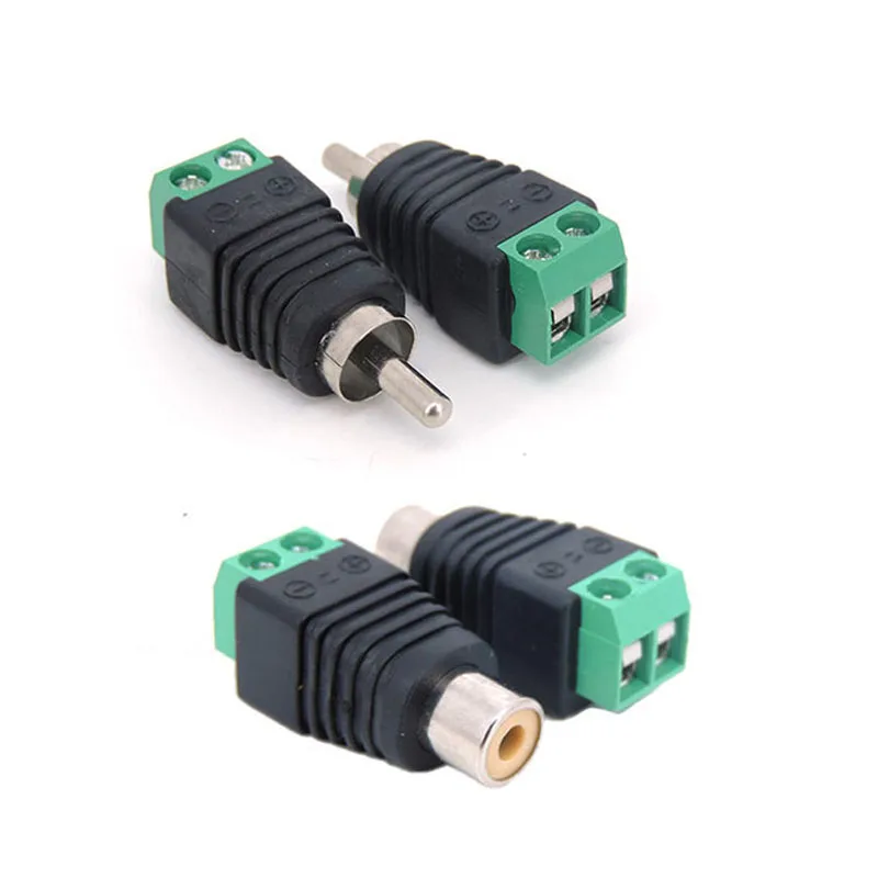 5pcs RCA male female Terminal Block CAT5 To Camera CCTV Video Balun RCA Female or Male Jack AV Screw Connector