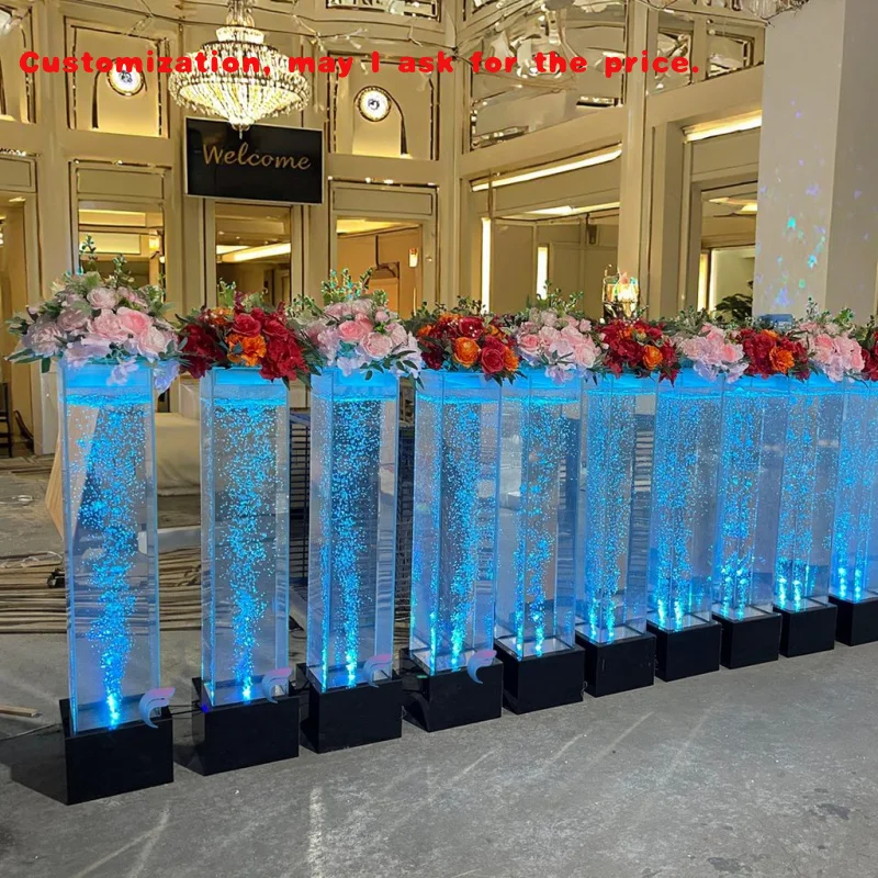 

на заказ. Сенсорная акриловая пузырчатая трубка для комнаты и украшения с красочной светодиодной акриловой пузырьковой трубкой