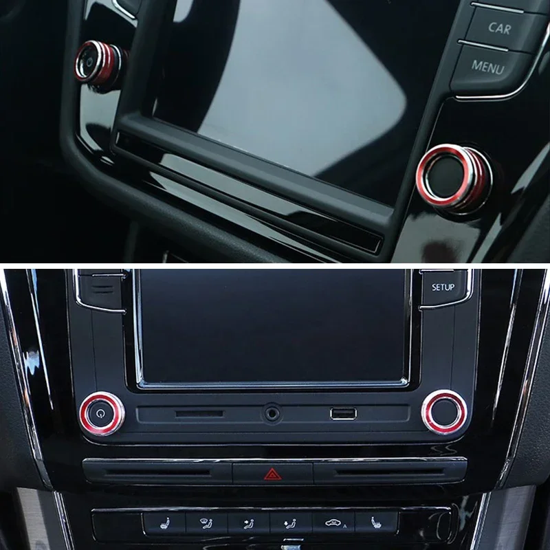 1pair Dashboard Navigation Volume Adjust Knob Decoration Ring Trim Cover For Volkswagen VW Golf MK7 Polo Beetle Passat Interior
