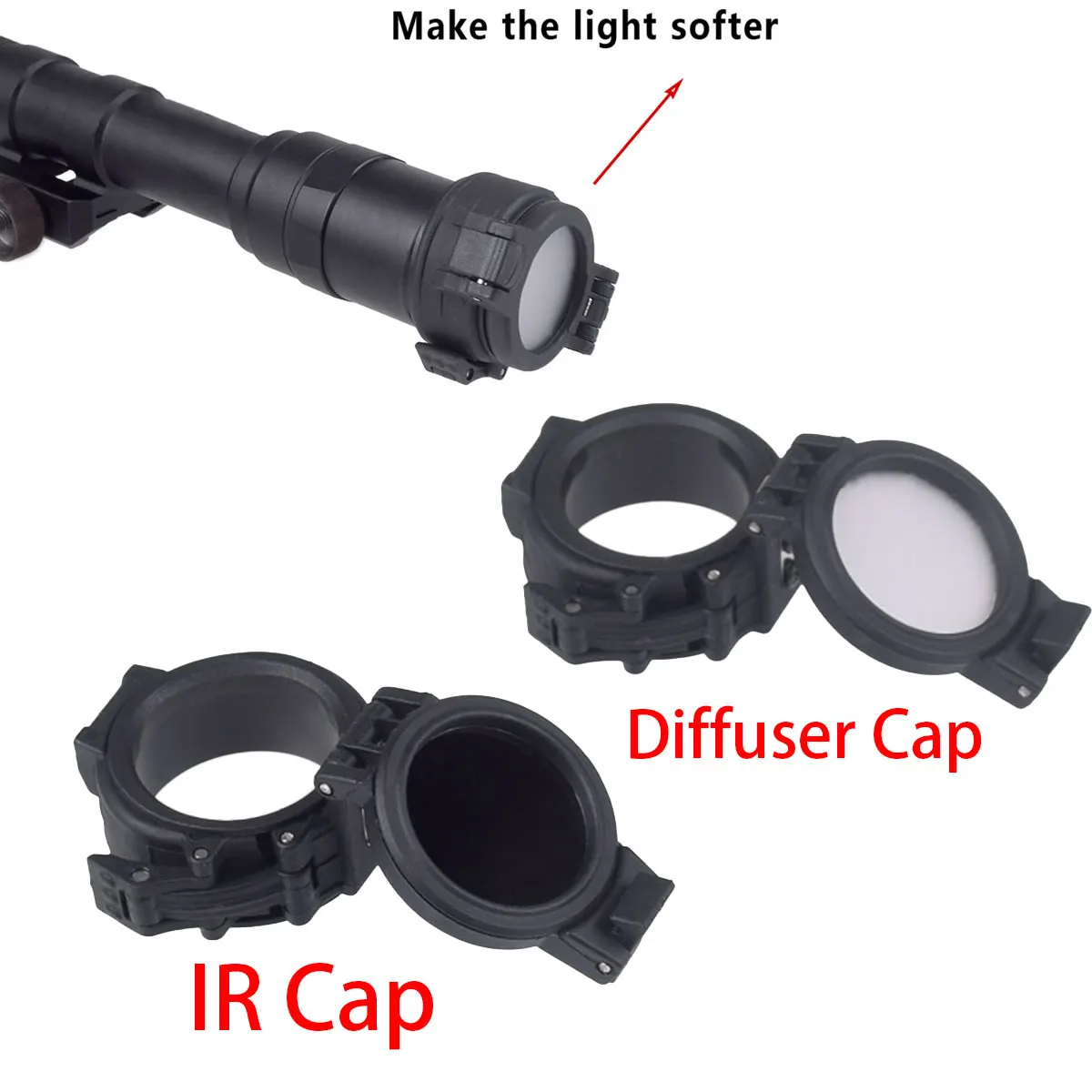 Tactical IR Flashlight Protector Cover For M300B M600B M300C M600C Water-resistant Flashlight Lens IR Shielding Protector