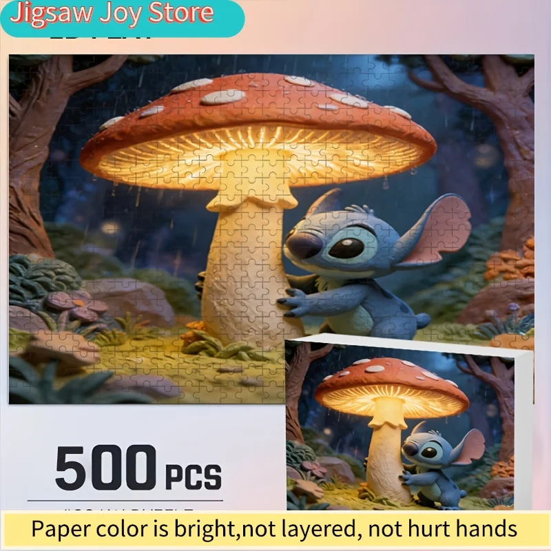 

2D-пазл, 500 деталей, Дисней: Стич и Микки Маус, для взрослых – сложная головоломка, ностальгический подарок для семьи