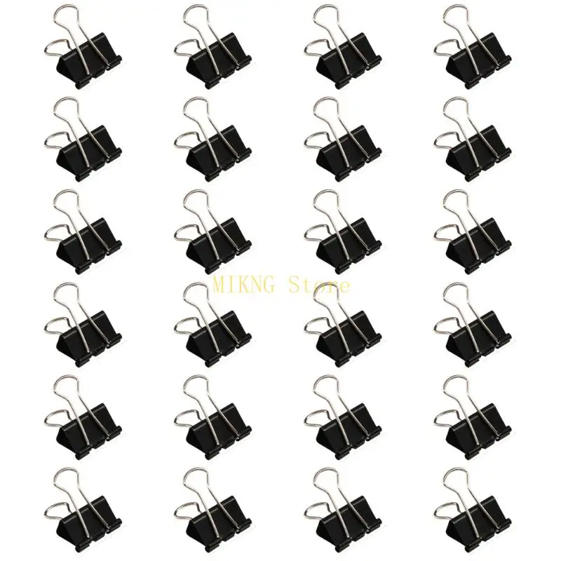 24 stuks roestvrij staal opvouwbare clip bestand papierklemmen metalen staart clip verkoop