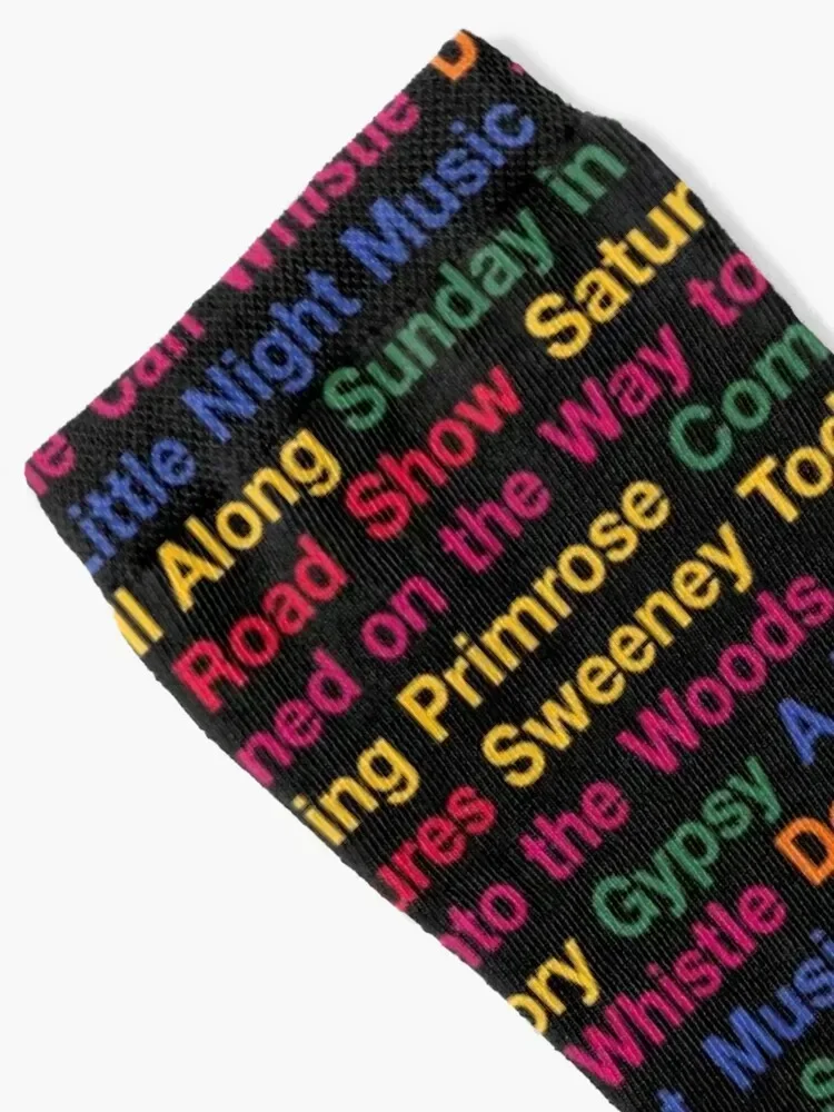 Stephen Sondheim Musicals (BlackBG) Socks sport cartoon Run new in's Socks Girl Men's