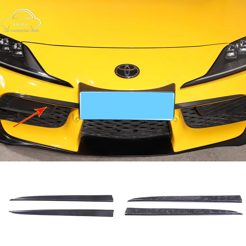 

For Toyota GR Supra MK5 A90 2019-2022 Real Carbon Fiber Front Fog Light Eyebrow Trim Fog Lamp Eyelid Molding Accessories