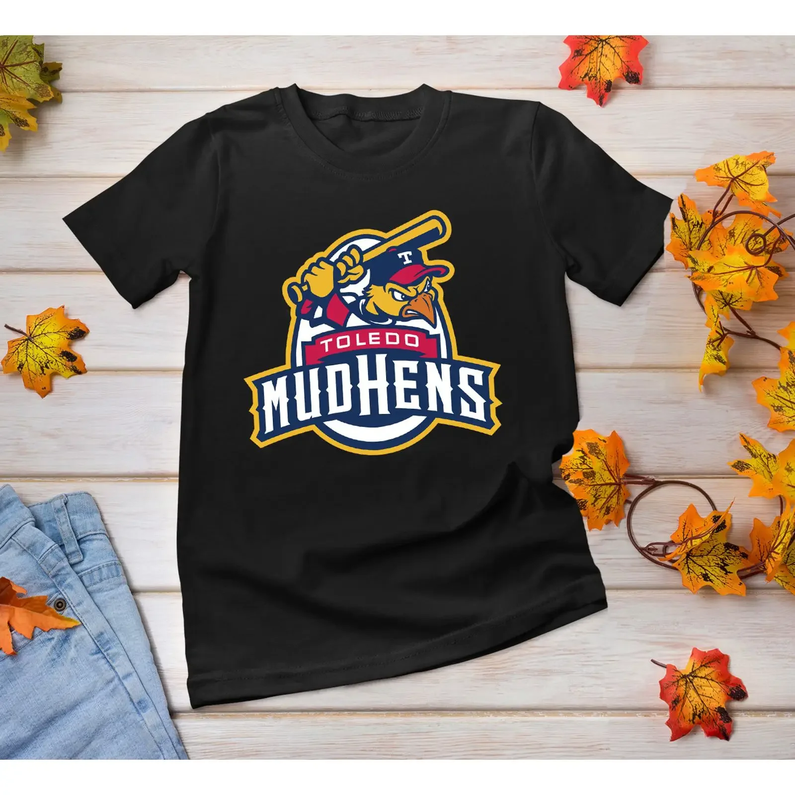 Toledo Mud Hens Baseball Men T shirt Black Cotton All Sizes S to 5XL JJ3367 vintage Washed Top For Everyday Wear streetwear