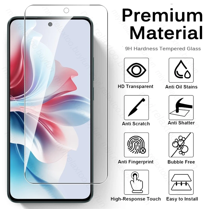 Kaca Tempered perlindungan penuh, 4 buah untuk Oppo Reno11 F 5G, kaca pelindung layar Tempered, Film pelindung Reno11F Reno 11F 11 F F11 5G 2024