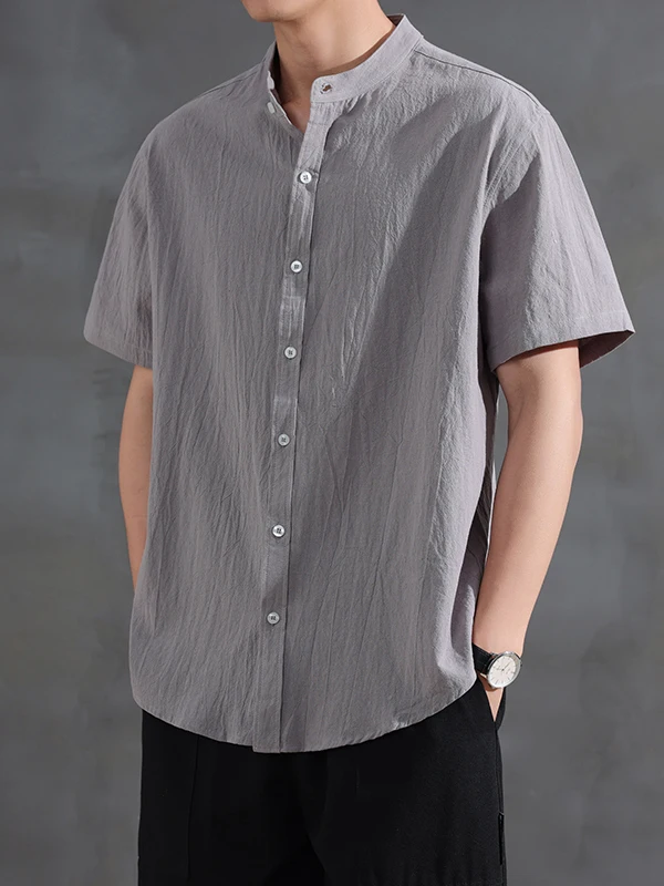 

Loose Fit Summer Thin ort Sve Casual Vintage Workwear f Sve Jaet y irt for Men Youth Faion Cotton 00%