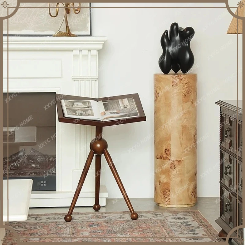 X-S Medieval style sculpture table base  solid wood black abstract art decorative ornament  model HG