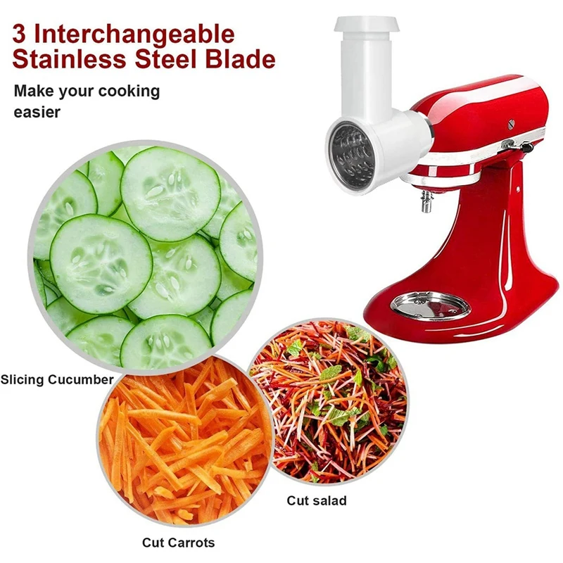 Slicer/Shredder vegetable cutter accessory for pairing with kitchen aid vertical mixer