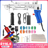 Tufting Gun 2 in 1 Set with Carpet Trimmer Cut Loop Pile Electric Carpet tapis Knitting Tufting Gun Weaving Flocking Rug Machine