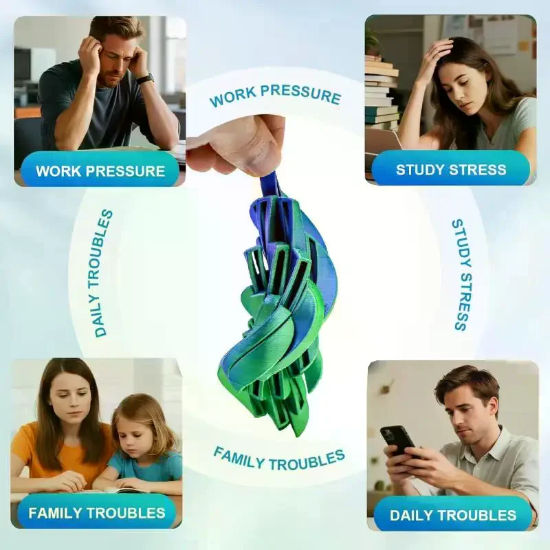 [JT]1Pc 3D Printed Twistsphere  Props Gear Liquid Flow Ball With Rotating Design Anxiety Relief Toys Slime Ball  Toy