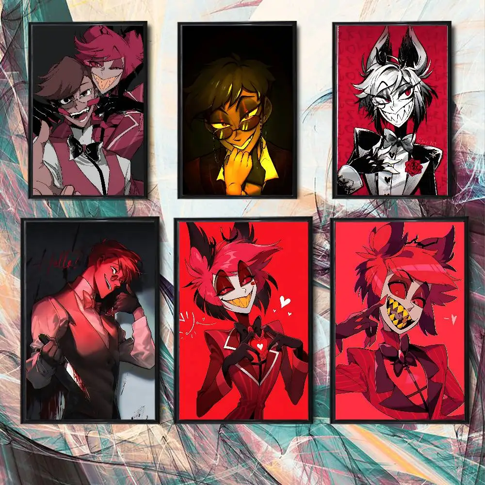 Evil H-Hazbin A-Alastor Poster Trendy Wall Art For Coffee Office Bar Decoration Best Gift Good Sticker Printed On PP Paper