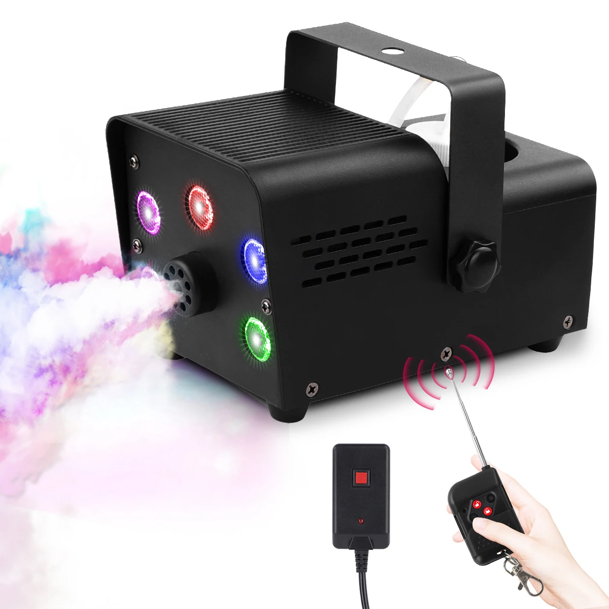 Datewink 550W Smoke Machine 5LEDs RGB Fog Ejector Stage Light Effect Fogger Spray Equipment For DJ Disco Wedding Party Club Show