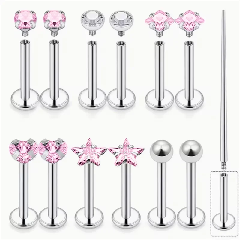13 Uds. 16G labio Labret Medusa anillos tachuelas de acero inoxidable serpiente mordida labio anillos catilage Tragus Helix Daith pendientes para mujeres y hombres