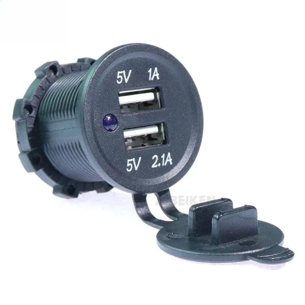 5V 1A &2.1A (3.1A) Car Boat Marine Motorcycle Dual USB Charger