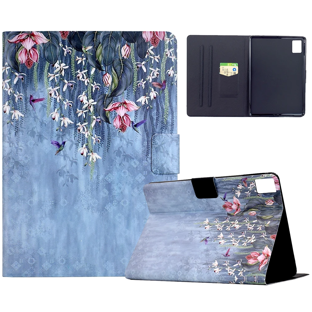 For Lenovo Xiaoxin Pad 12.1 (2025) Case Card Holder Pattern Print Leather Cover - Bird