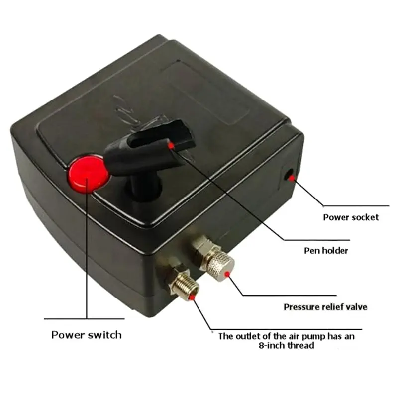 M11K-Airbrush Kit, Dual-Action Multi-Function Portable Airbrush Set Noise-Reducing Compressor For Painting Cake Model EU Plug