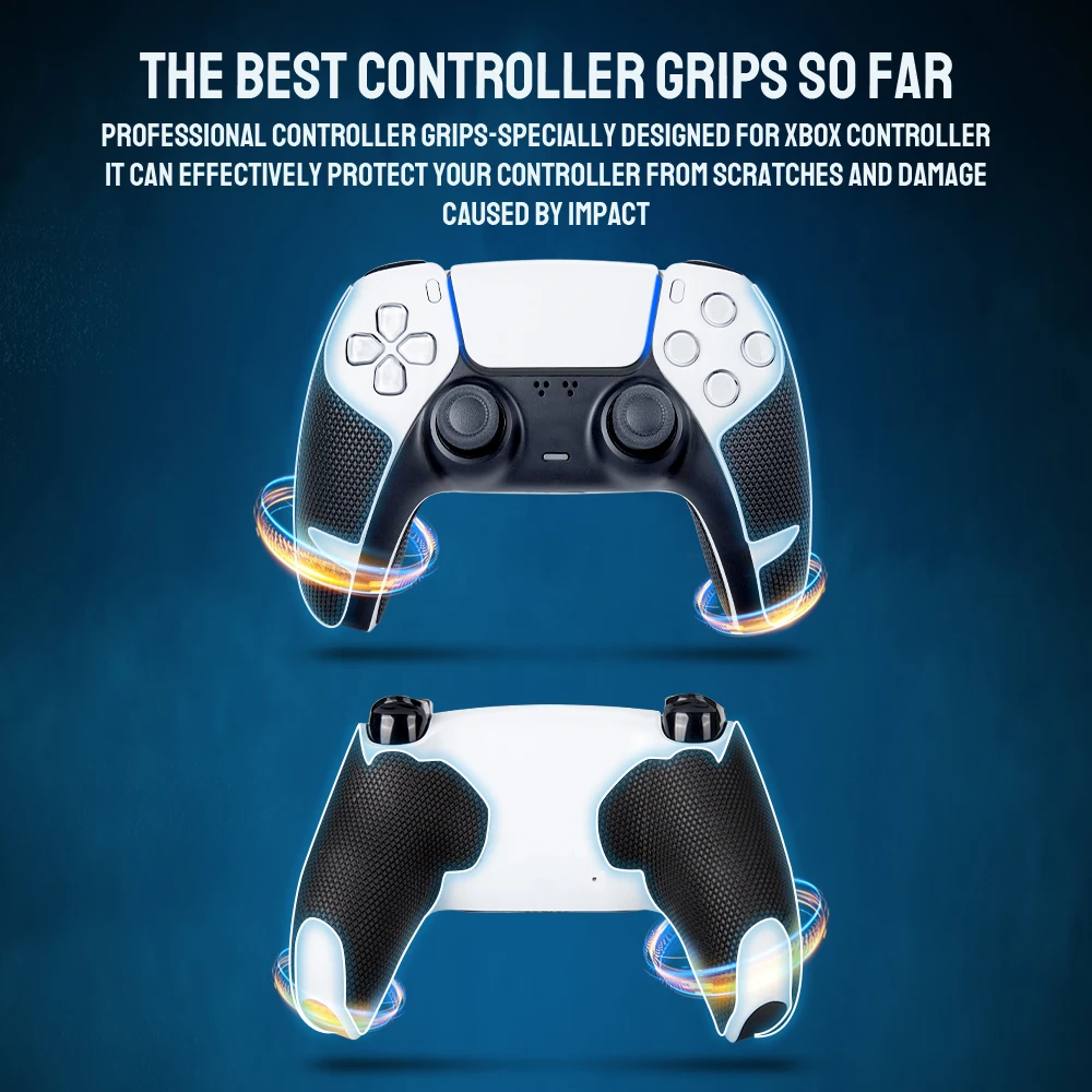 4 Pieces HOTLINE GAMES 2.0 Plus Controller Grip Tape Compatible With PS5 DualSense Controller, Non-Slip, Moisture Wicking