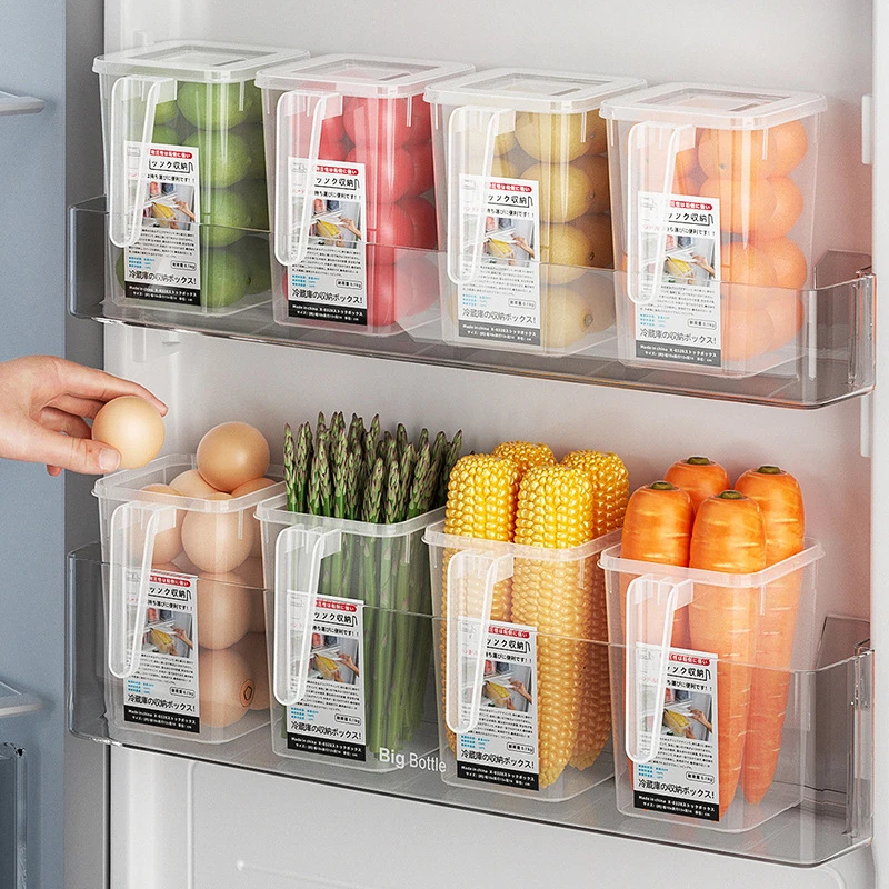 1pc Refrigerator Food Fresh Storage Box Handle Fridge Side Door Fruit Vegetable Case Container Kitchen Organizer Boxs