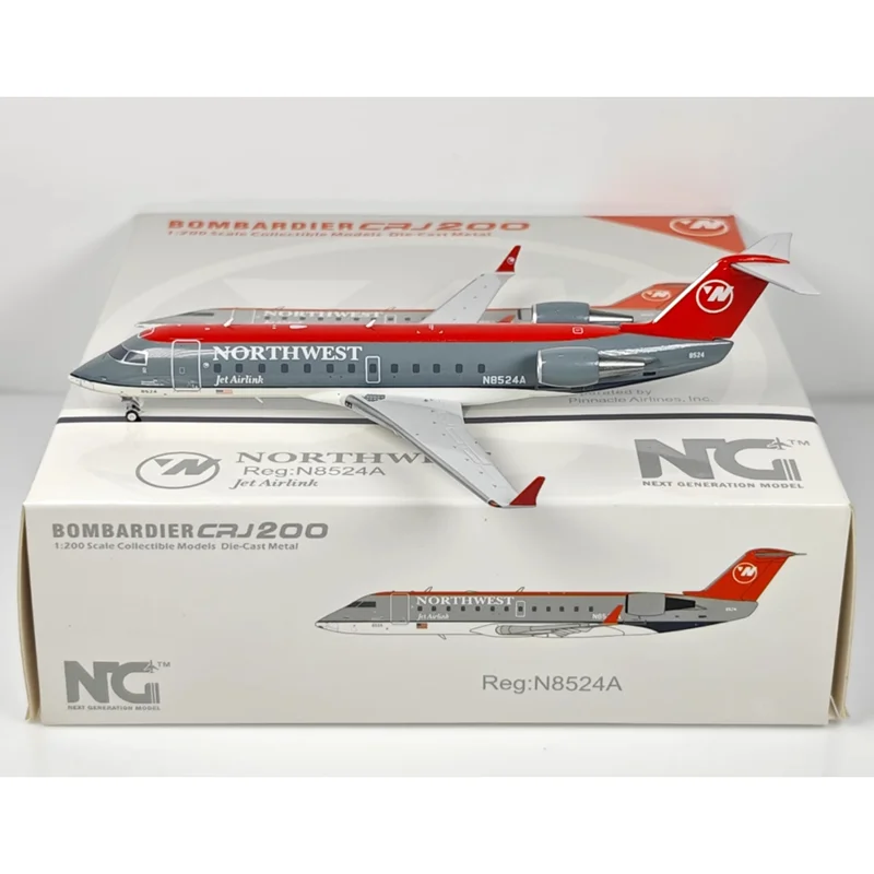 

NG Models Diecast 1/200 Scale 52028 Northwest Airlines CRJ200 N8524A Alloy Aircraft Model Collection Decoration
