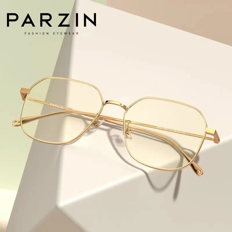 

PARZIN Computer Glasses Ultralight Vintage Prescription Eyeglasses Alloy Glasses Frame Women Men Myopia Optical Frames 15827