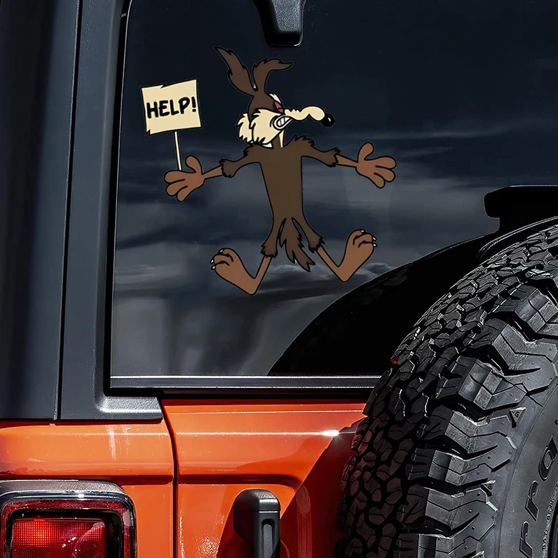 Wile-E Outlaw Help, naklejka naklejka, Road Runner Splat Car Truck Laptop Dent