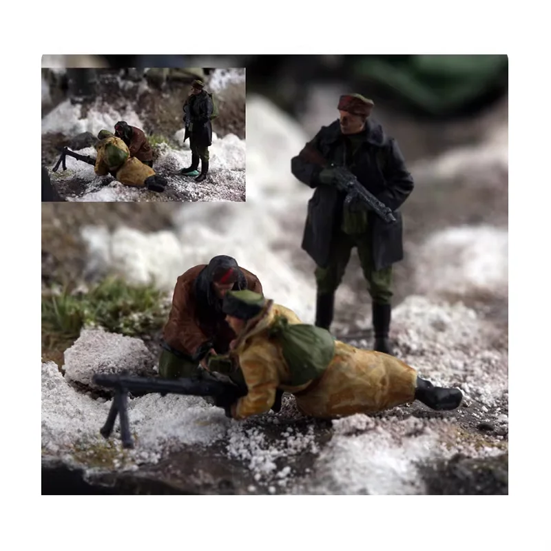 

1:72 Scale Resin Winter - Soviet Machine Gun Team - 3 Soldiers Suitable For Tank Helicopter Scenes Collectible Gifts Display