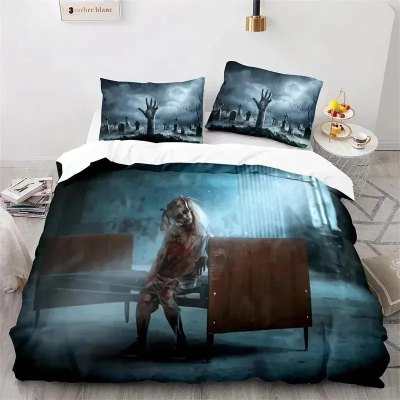 

3D Print Horror Theme King Duvet Cover Zombie Hand Cover Microfiber Gothic Spooky Bedding Set Twin Queen