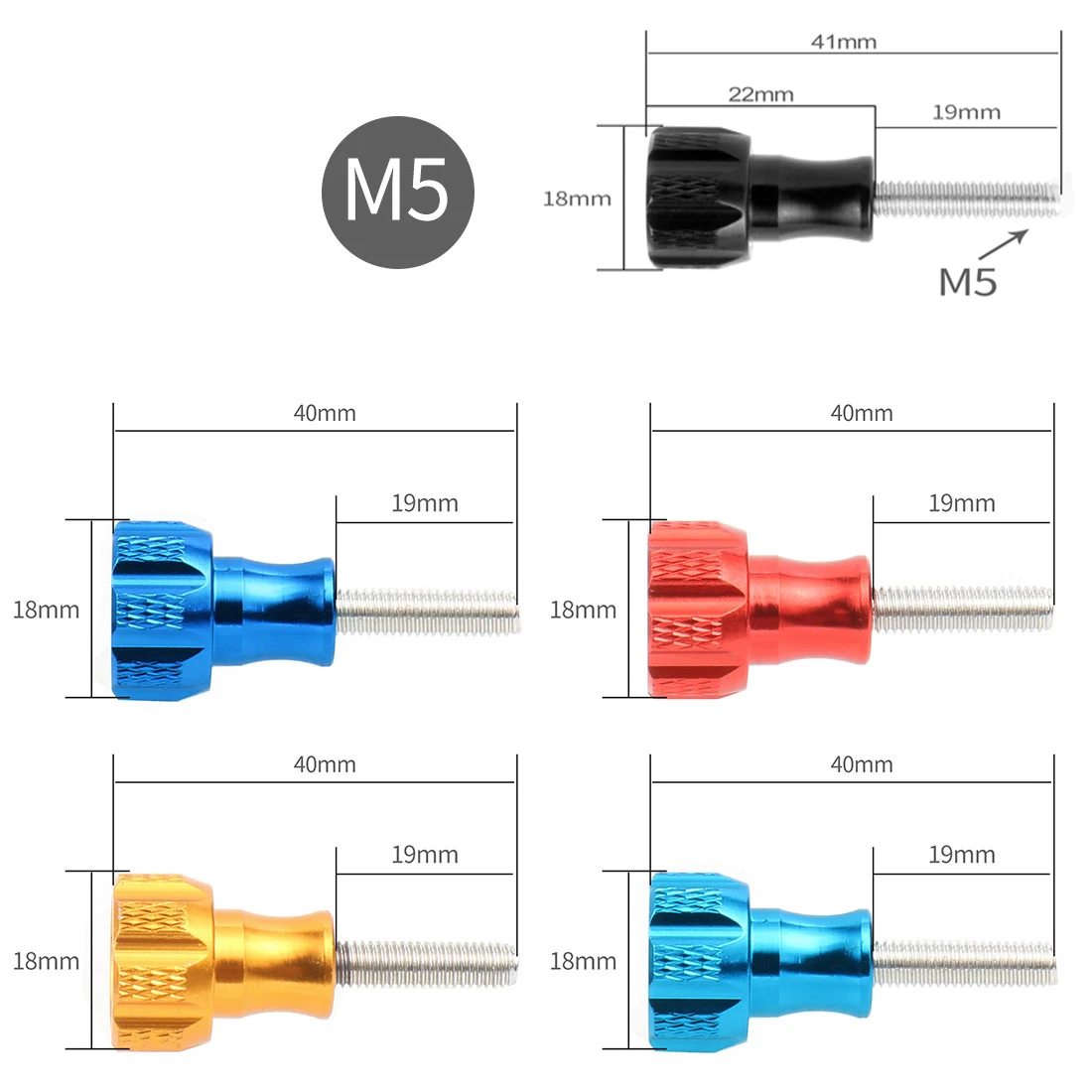 Upgraded M5 Thumb Screw No Bolt Nut for MTB Cycling Bike Bicycle Phone Holder for GoPro Hero DJI Action Xiaoyi Insta360 Cameras