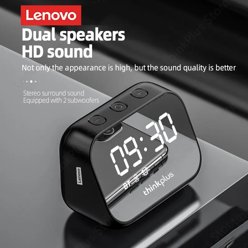 Lenovo TS13 altoparlante Wireless BT Subwoofer portatile lettore Stereo 9D Surround LED sveglia digitale intelligente altoparlante con Design a specchio